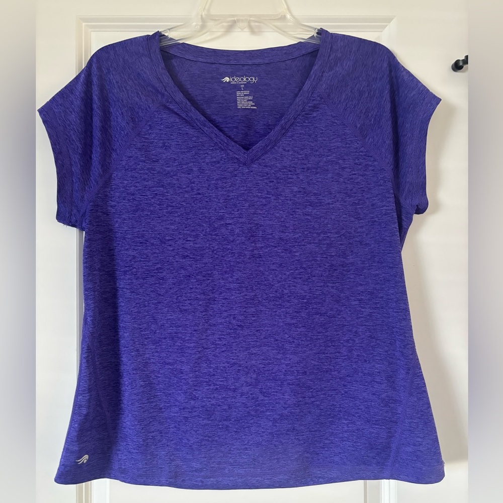 Ideology Heathered Purple V-Neck Active Tee – Size L - EUC